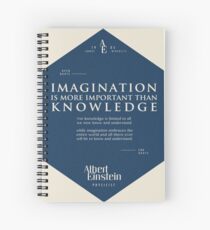 Cuaderno de espiral Citas de: Albert Einstein en Imaginación - Cartel, camiseta, adhesivo y regalos