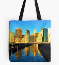 Bolsa de tela Brillante y soleado horizonte de la ciudad de Nueva York - impresiones de Manhattan