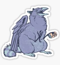 Pegatina Gryphons de la basura: mapache del cuervo