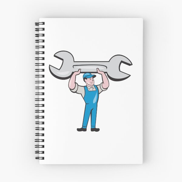 Item preview, Mechanic Lifting Spanner Wrench Cartoon designed and sold by patrimonio.
