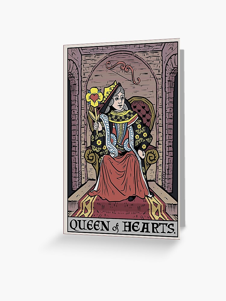 Queen Of Hearts Tarot Card Valentines Day Greeting Card By Theghoulishgarb Redbubble