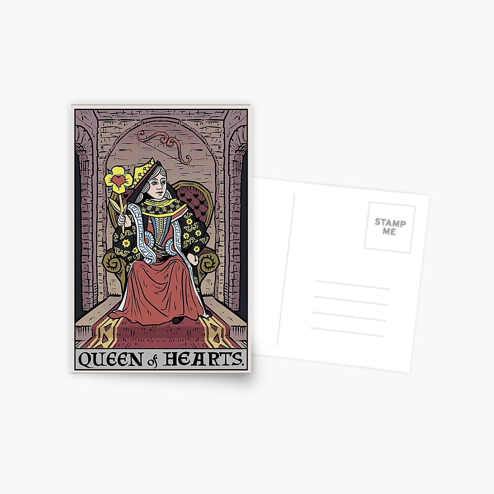 Queen Of Hearts Tarot Card Valentines Day Greeting Card By Theghoulishgarb Redbubble