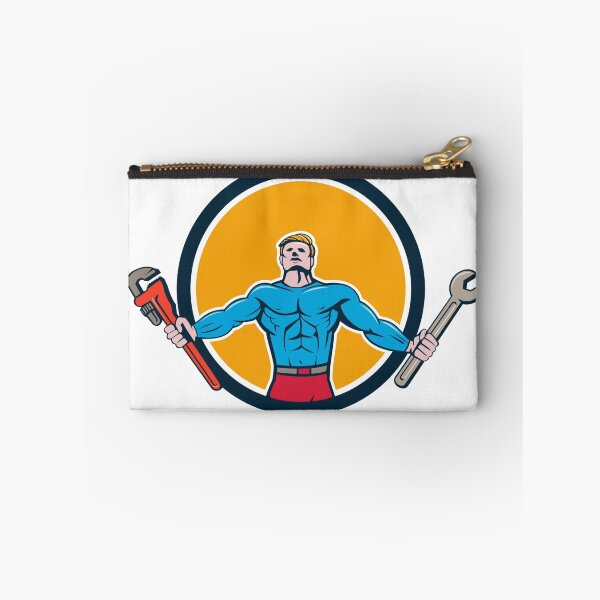 Item preview, Superhero Handyman Spanner Wrench Circle Cartoon designed and sold by patrimonio.