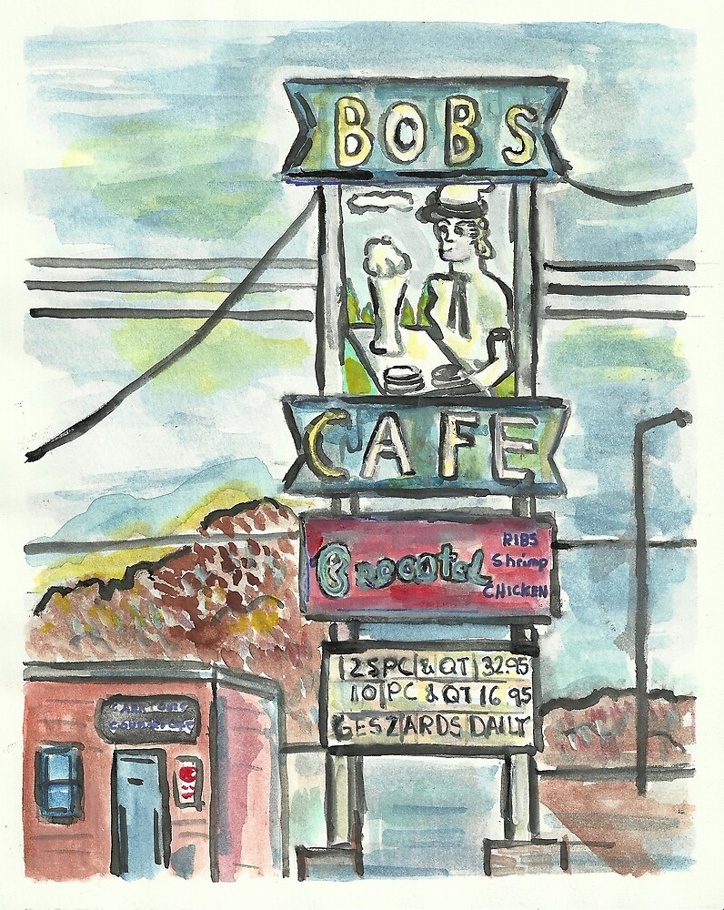 "Bob's Cafe" by Matt Gaudian Redbubble