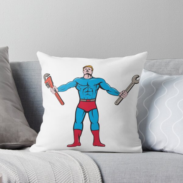 Item preview, Superhero Handyman Spanner Wrench Cartoon designed and sold by patrimonio.
