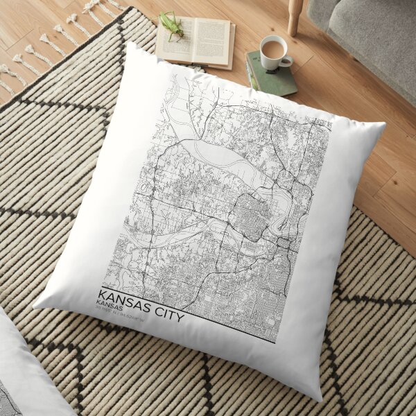 Kansas City map poster print wall art, Kansas gift printable, Home and Nursery, Modern map decor for office, Map Art, Map Gifts Floor Pillow