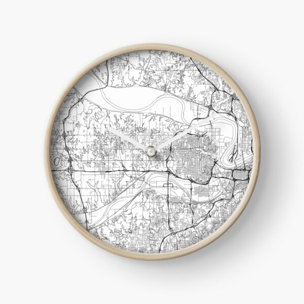 Kansas City map poster print wall art, Kansas gift printable, Home and Nursery, Modern map decor for office, Map Art, Map Gifts Clock
