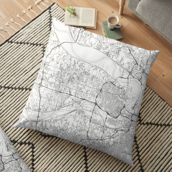 Kansas City map poster print wall art, Kansas gift printable, Home and Nursery, Modern map decor for office, Map Art, Map Gifts Floor Pillow