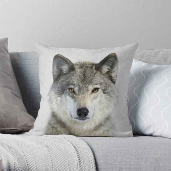 Wolf - Colorful Throw Pillow