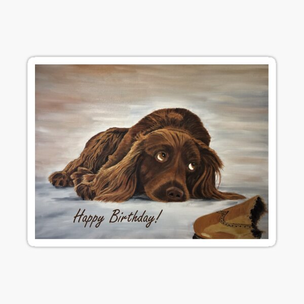 Item preview, Naughty Spaniel - Birthday Card designed and sold by EuniceWilkie.