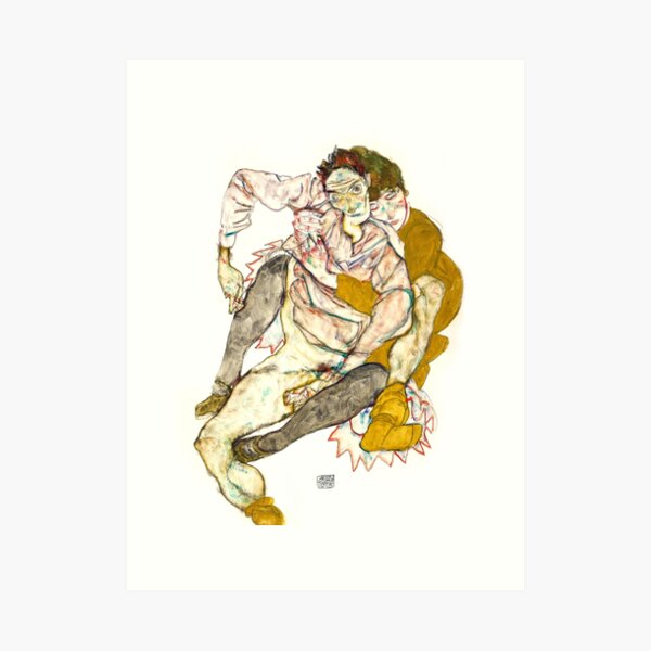 Pareja sentada, Egon Schiele Lámina artística