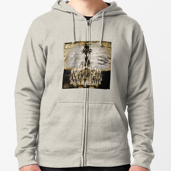 Vintage Paris Crystal Chandelier Zipped Hoodie