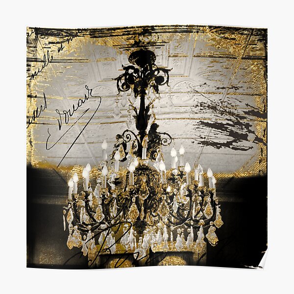Vintage Paris Crystal Chandelier Poster