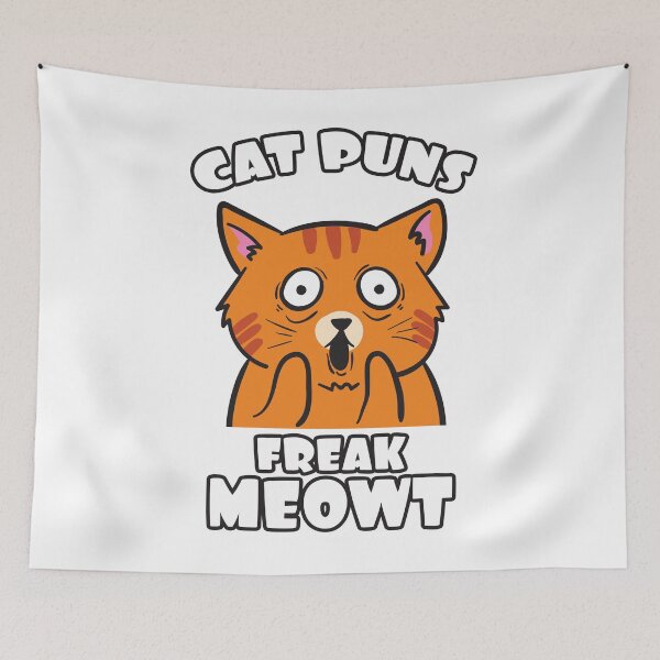Item preview, Funny Cat Pun | Freaked Out Feline Meow designed and sold by VH-Gekko.