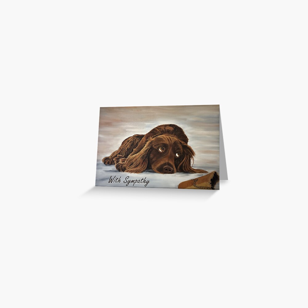 Naughty Spaniel - Sympathy Card Greeting Card