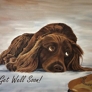 Artwork thumbnail, Naughty Spaniel - Get Well Soon Card by EuniceWilkie
