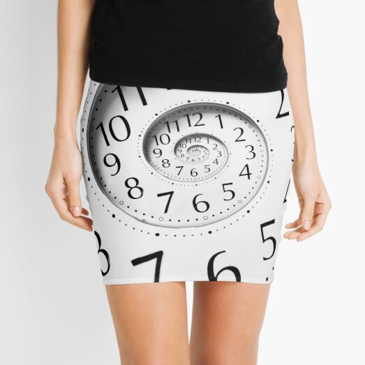 #time, #clock, #watch, #deadline, #timer, countdown, number, alarm clock, dial in, midnight, chronometer, accuracy, dial Mini Skirt