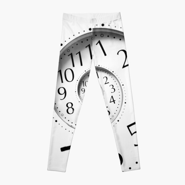 #time, #clock, #watch, #deadline, #timer, countdown, number, alarm clock, dial in, midnight, chronometer, accuracy, dial Leggings