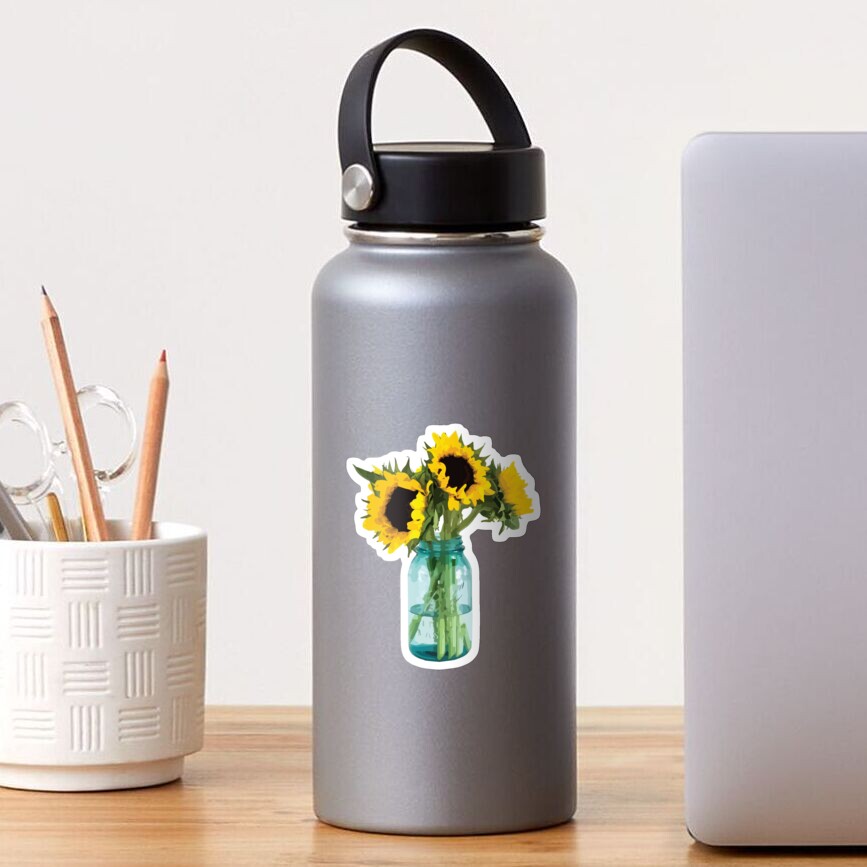 "Sunflower In Mason Jar" Sticker for Sale by meghus7 Redbubble