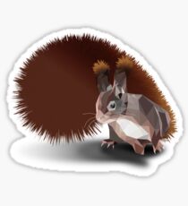 Squirrel, low poly, 3D Sticker