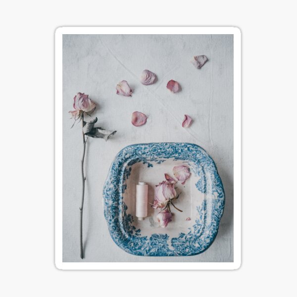 Vintage Bowl and Roses Sticker