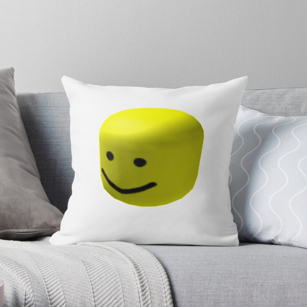 Oof Head Throw Pillow By Beejaybee Redbubble - roblox head oof meme tote bag by xdsap redbubble