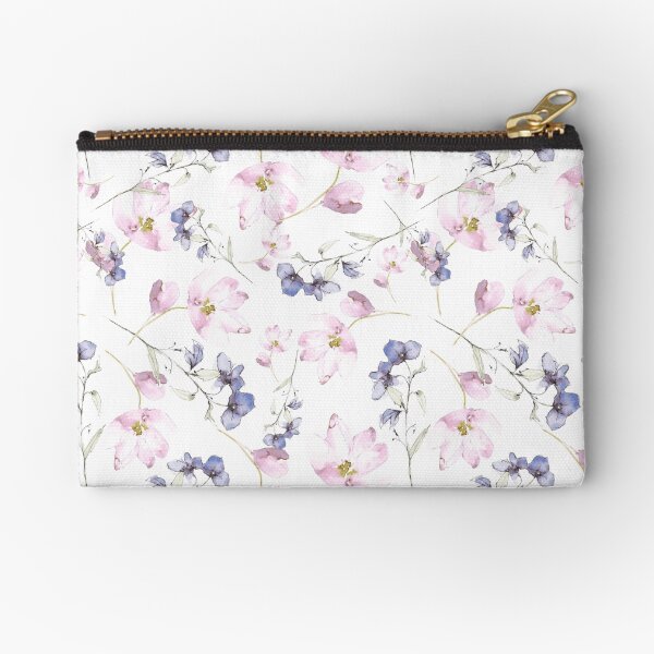 watercolor flowers Zipper Pouch