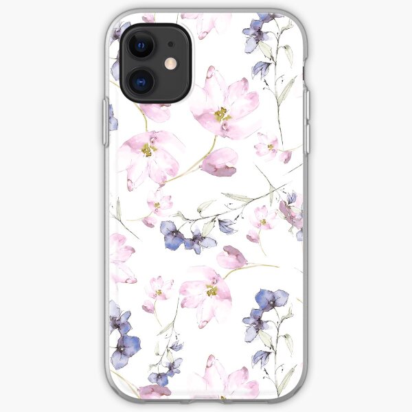 watercolor flowers iPhone Soft Case