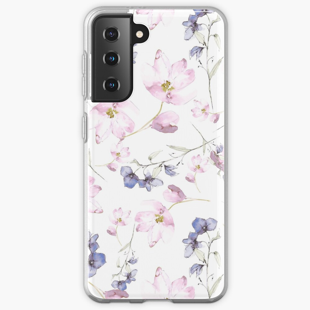 watercolor flowers Samsung Galaxy Phone Case