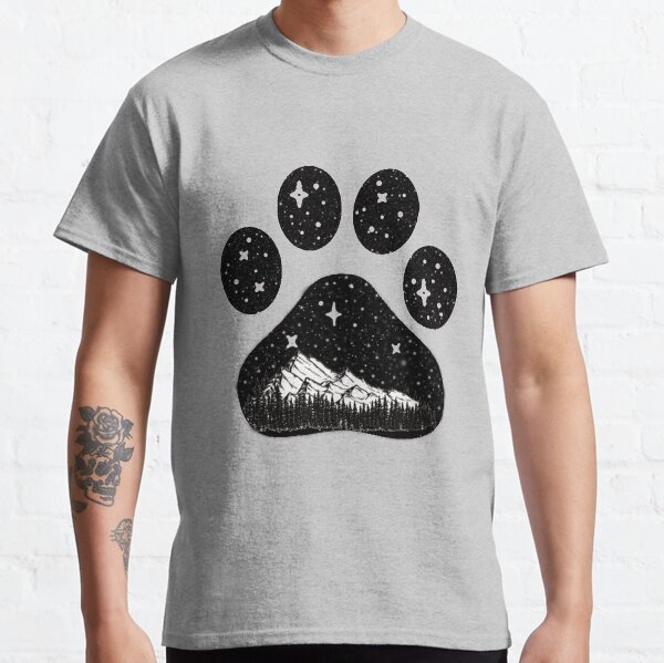 Dog paw camping forest mountain gift for puppies lover Classic T-Shirt