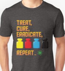 Pandemic Treat, Cure, Eradicate, Repeat Board Game Graphic - Tabletop Gaming Slim Fit T-Shirt