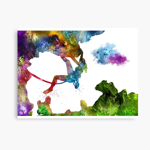 Item preview, Rock climbing extreme sport women, watercolor rock climbing designed and sold by Rosaliartbook.