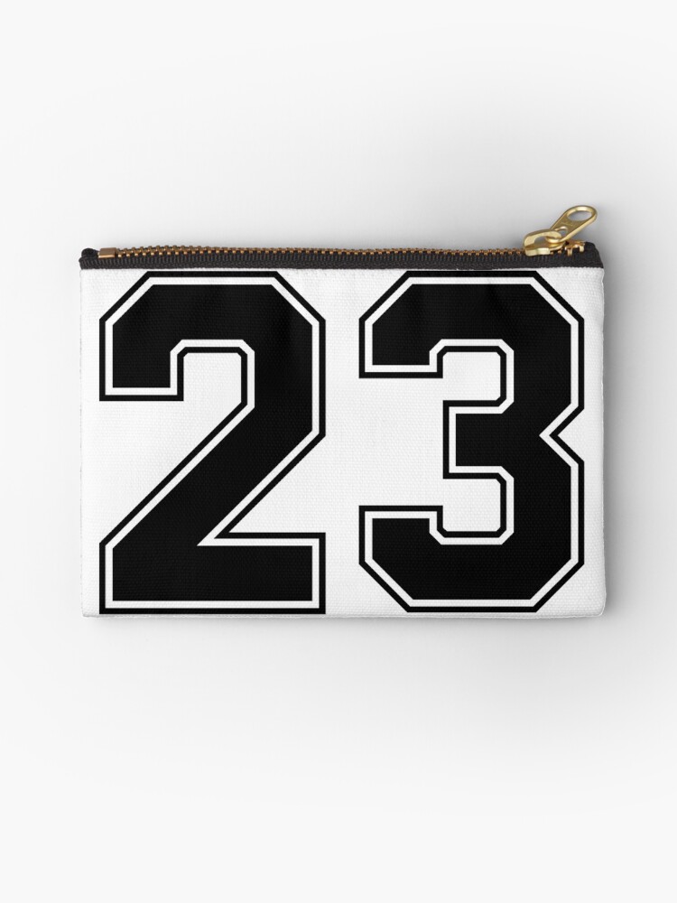 23 American Football Classic Vintage Sport Jersey Number in black number on white  background for american football, baseball or basketball Zipper Pouch for  Sale by Marcin Adrian