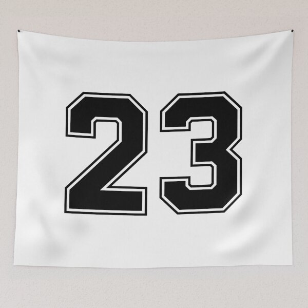 Item preview, 23 American Football Classic Vintage Sport Jersey Number in black number on white background for american football, baseball or basketball designed and sold by Marcin Adrian.