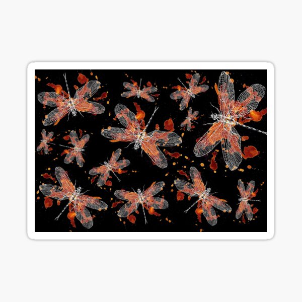 Item preview, Splatter Dragonflies in gold  designed and sold by Linda  Hammond.