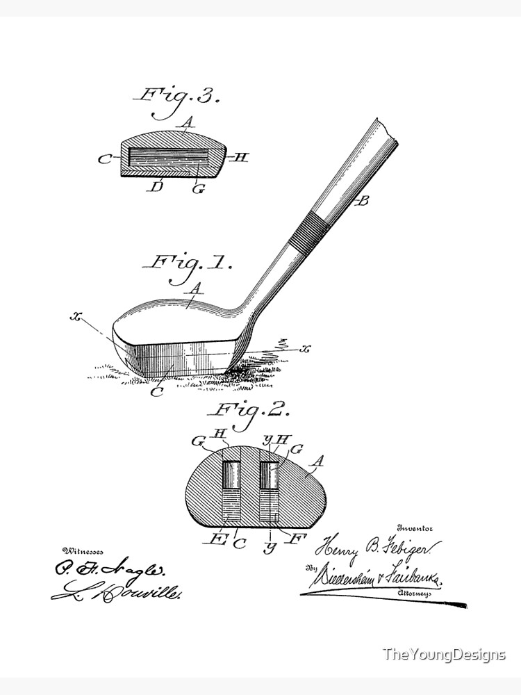 Golf Club Vintage Patent Hand Drawing Art Board Print for Sale by  TheYoungDesigns