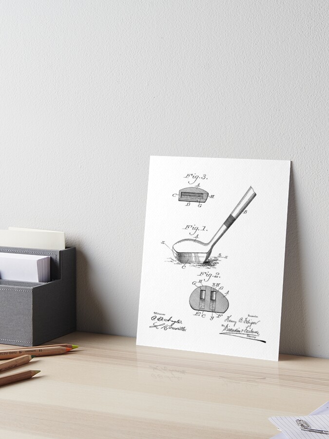 Golf Club Vintage Patent Hand Drawing Art Board Print for Sale by  TheYoungDesigns