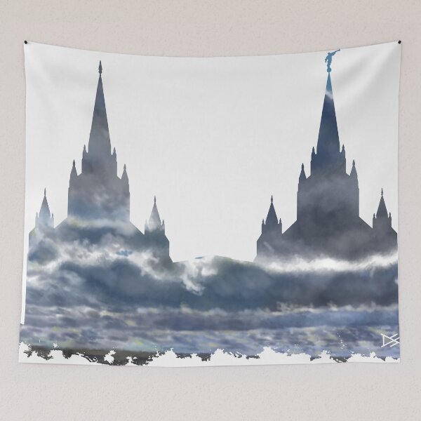 Artikelvorschau, San Diego Temple Dramatischer Himmel Silhouette entworfen und verkauft von DSC Arts.