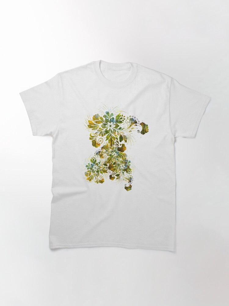 Alternate view of Floral watercolor abstract - green forest Classic T-Shirt