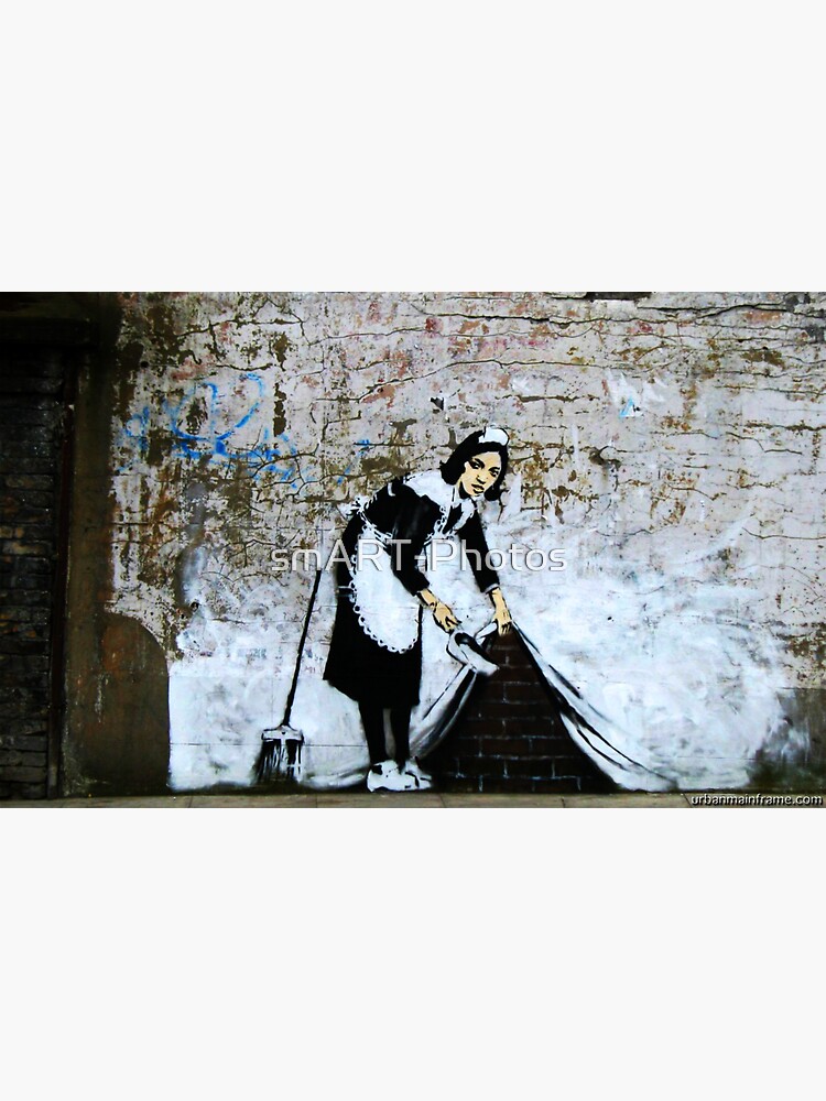 "Banksy Sweep Under The Carpet Maid" Sticker for Sale by smARTPhotos