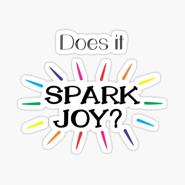 "Does it Spark Joy" Multi-Colored Funfetti KonMari Inspired Print Sticker