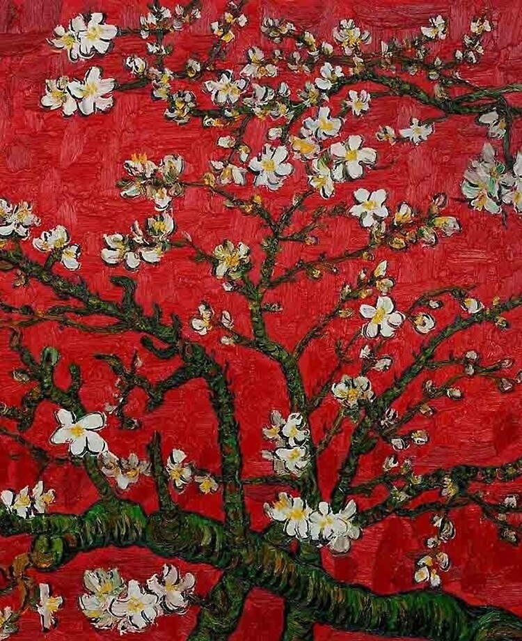 van gogh almond blossom red