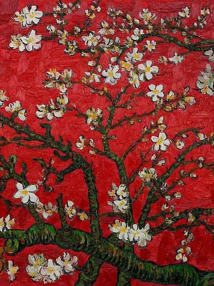 Almond Blossoms Red Vincent Van Gogh by historicalstuff