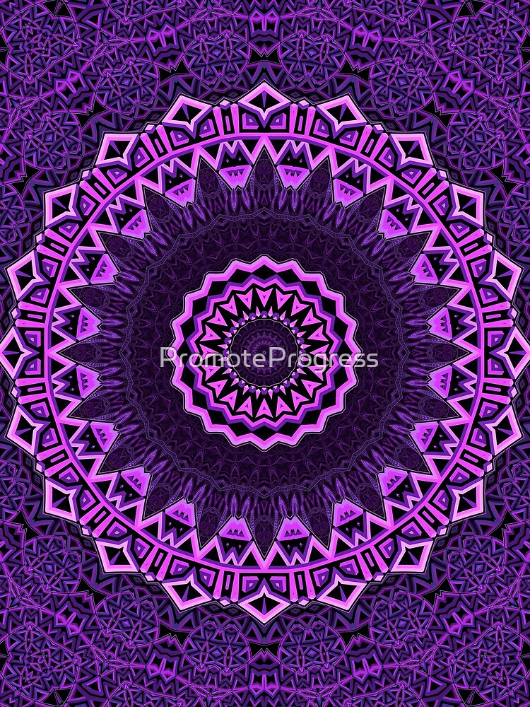 Thumbnail 3 of 3, Scarf, Mandala Pattern, Purple designed and sold by PromoteProgress.
