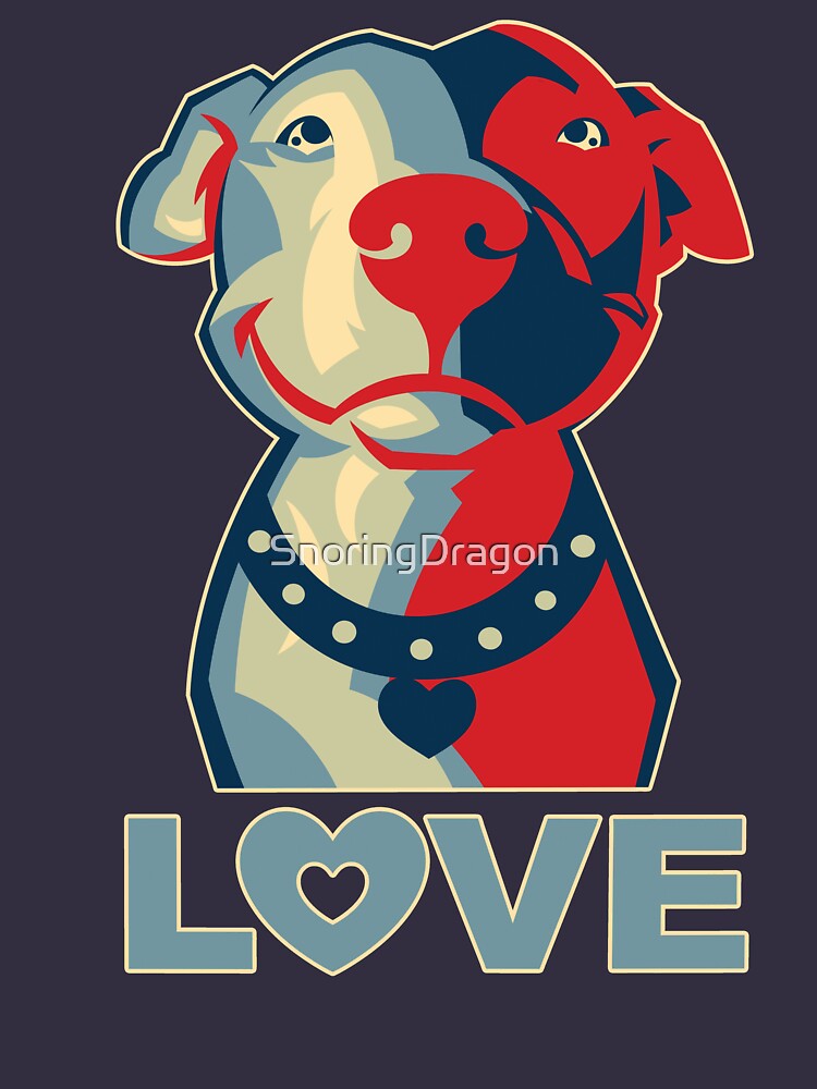 Thumbnail 3 of 3, Racerback Tank Top, Pitbull - LOVE designed and sold by SnoringDragon.