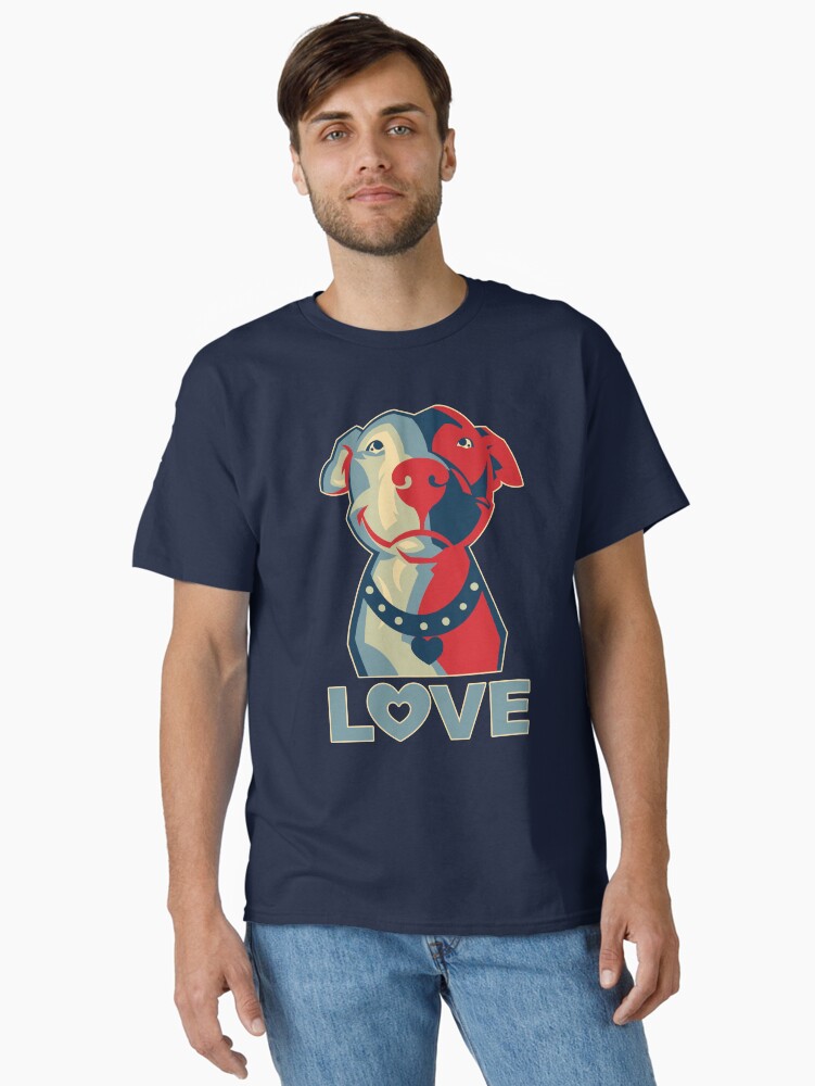 Thumbnail 1 of 7, Classic T-Shirt, Pitbull - LOVE designed and sold by SnoringDragon.