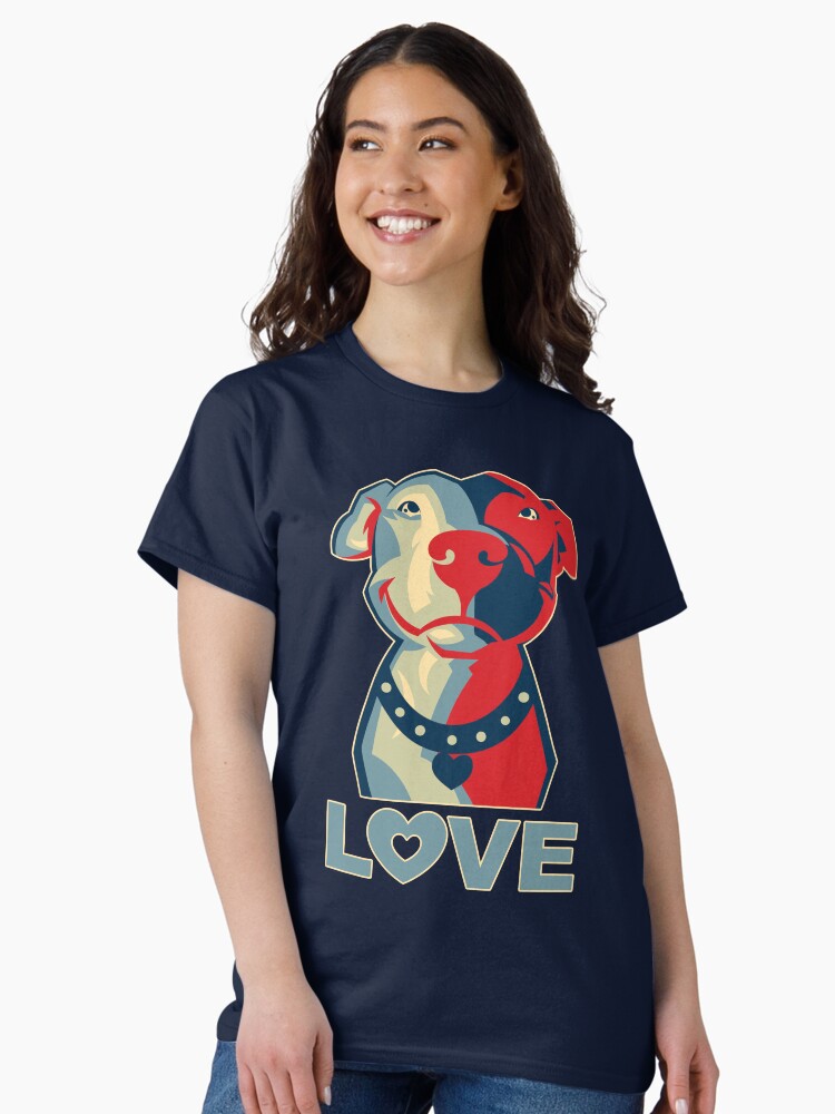 Thumbnail 2 of 7, Classic T-Shirt, Pitbull - LOVE designed and sold by SnoringDragon.