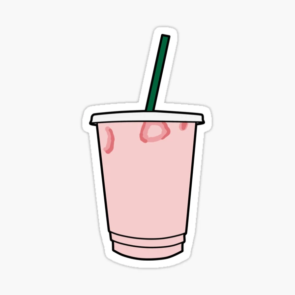 star bucks pink drink sticker Sticker for Sale by isacreatesss