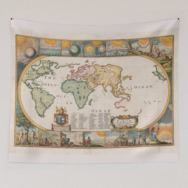 Item preview, World Map by Joseph Moxon (1681) designed and sold by allhistory.
