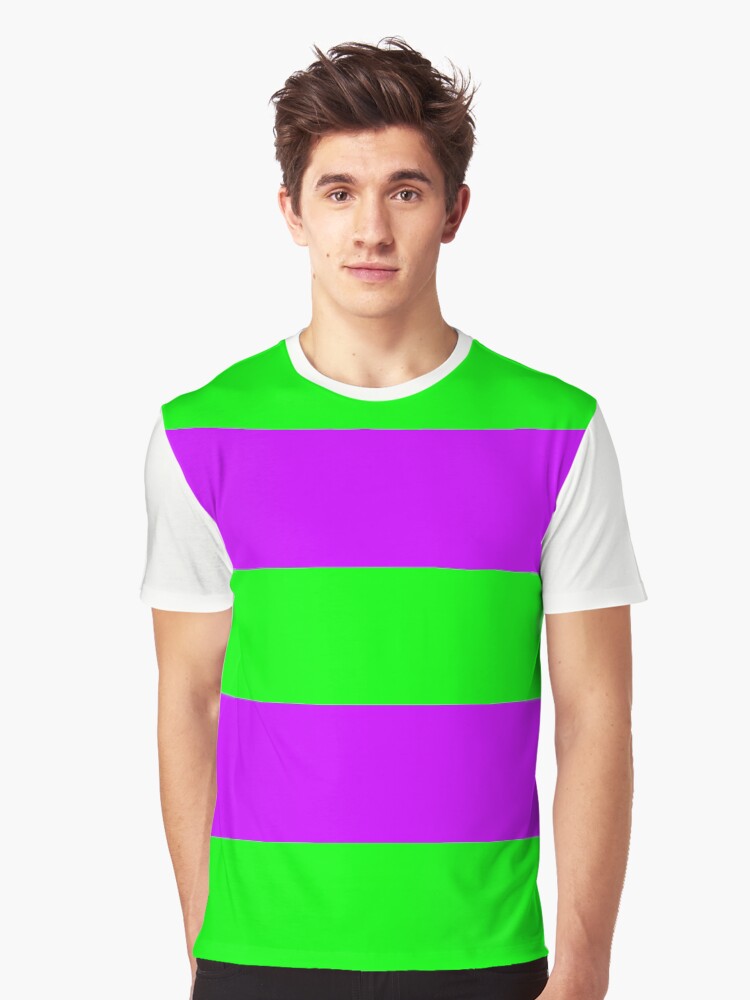 Neon Green & Purple Wide Horizontal Stripes #1